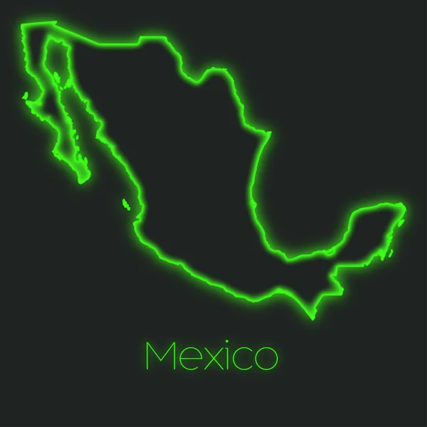 Neon Outline Mexico — Stock Photo, Image