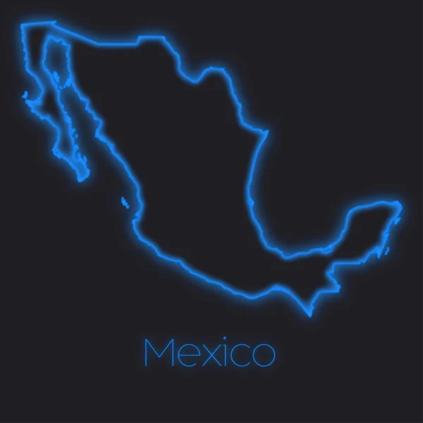 Ein Neonfarbener Umriss Von Mexiko — Stockfoto
