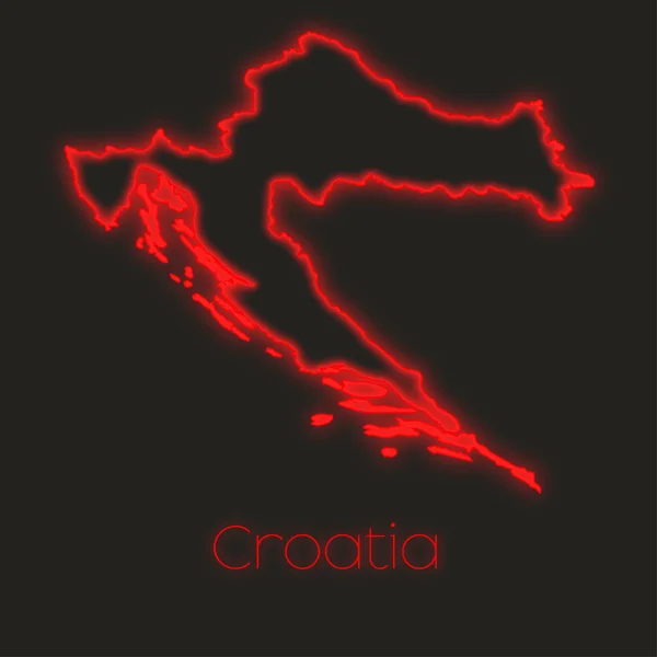 Esquema Neón Croacia — Foto de Stock