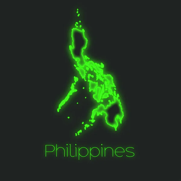 Neon Outline Philippines — Stock Photo, Image