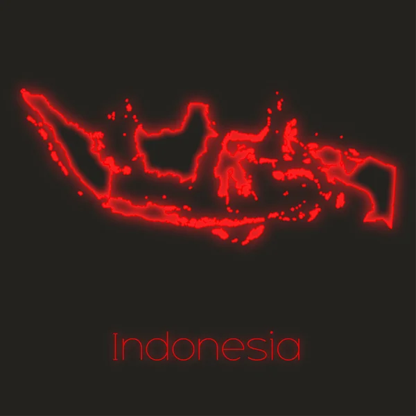 Neon Outline Indonesia — Stock Photo, Image