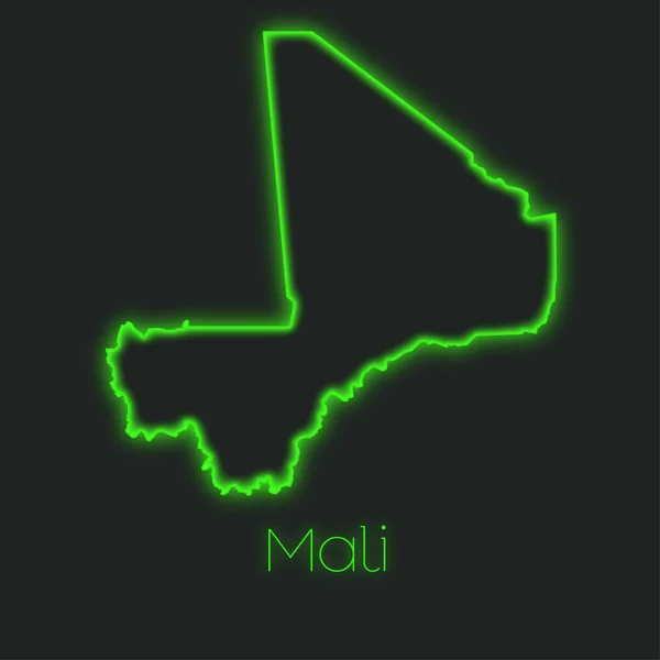 Uno Schema Neon Del Mali — Foto Stock