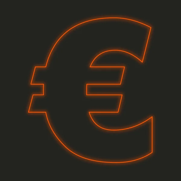 Neon Ikon Isolerad Svart Bakgrund Eurotecknet — Stockfoto
