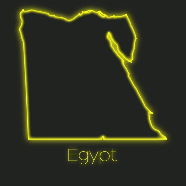 Profilo Neon Dell Egitto — Foto Stock