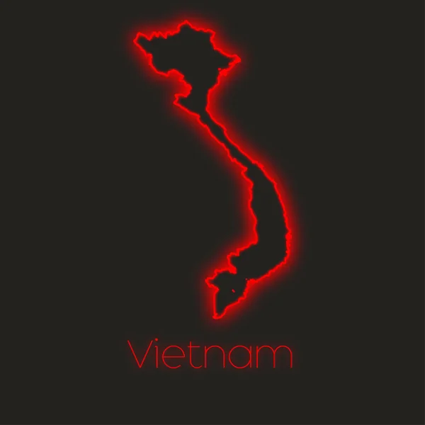 Ένα Νέον Περίγραμμα Του Βιετνάμ — Φωτογραφία Αρχείου