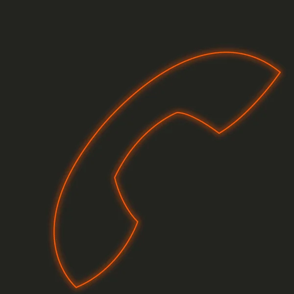 Ikona Neon Białym Czarnym Tle Telefon — Zdjęcie stockowe