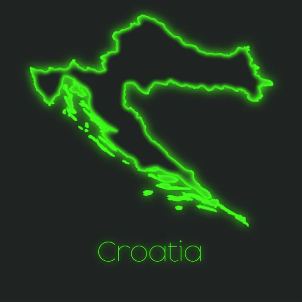 Neon Outline Croatia — Stock Photo, Image