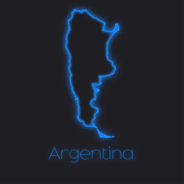 阿根廷一个霓虹灯轮廓 — 图库照片