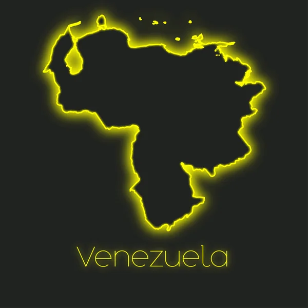 Neon Outline Venezuela — Stock Photo, Image