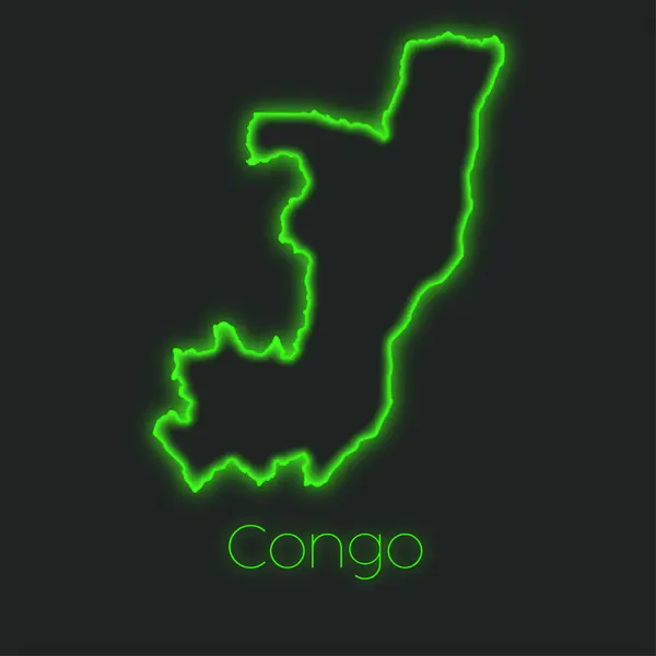Profilo Neon Del Congo — Foto Stock