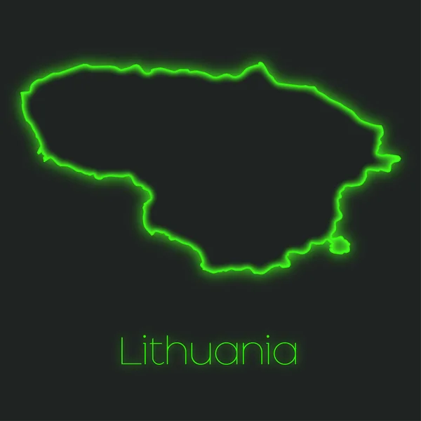 Неоновые Очертания Литуании — стоковое фото