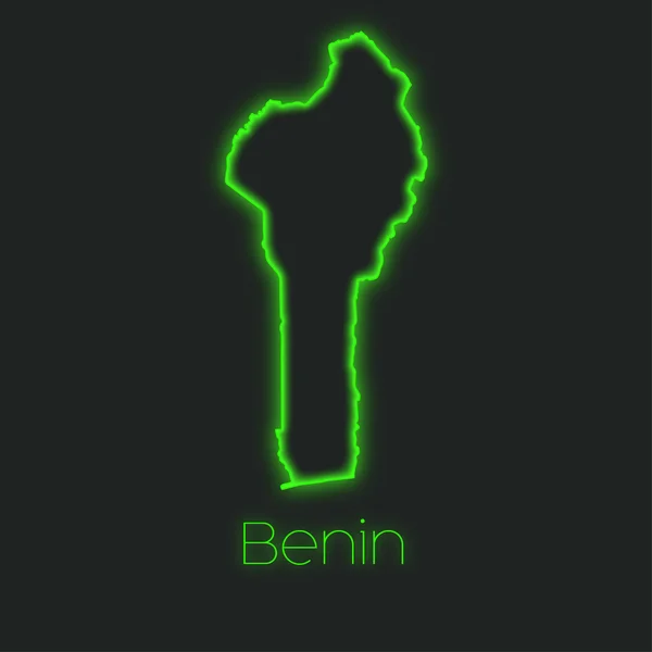 Neon Outline Benin — Stock Photo, Image