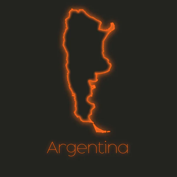 Ein Neonfarbener Umriss Argentiniens — Stockfoto