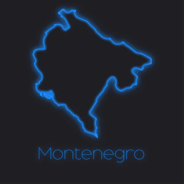Neon Outline Montenegro — Stock Photo, Image
