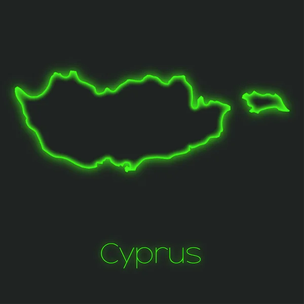 Een Neon Schets Van Cyprus — Stockfoto