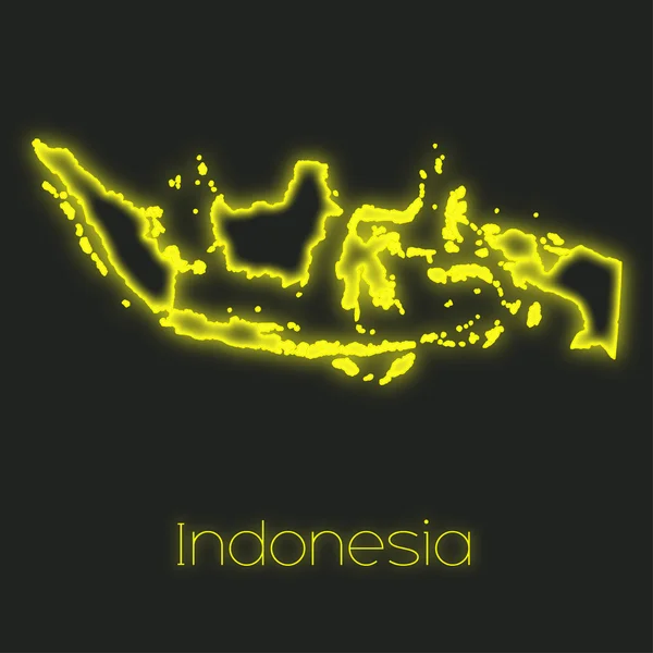 Неоновый Контур Индонезии — стоковое фото