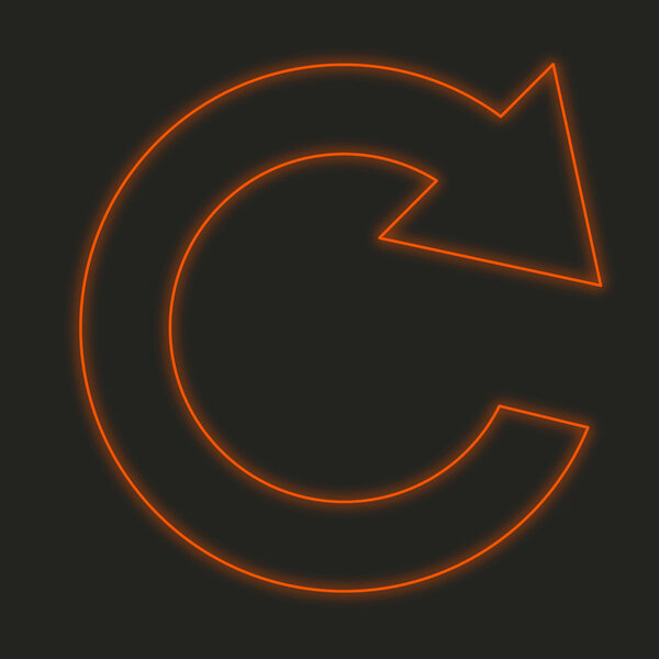 A Neon Icon Isolated on a Black Background - Refresh