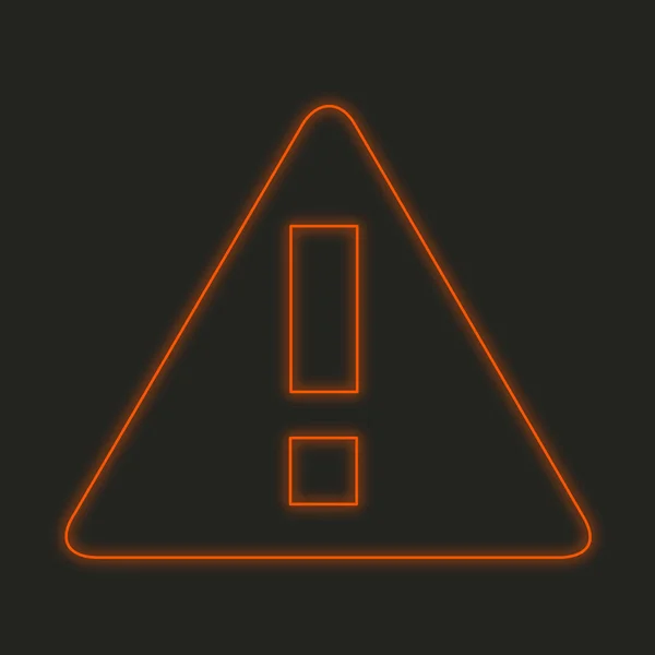 A Neon Icon Isolated on a Black Background - Triangle Exclamation