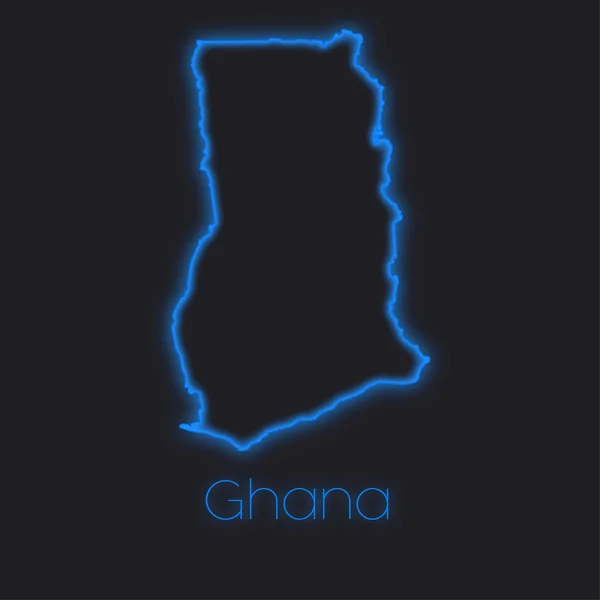 Profilo Neon Del Ghana — Foto Stock