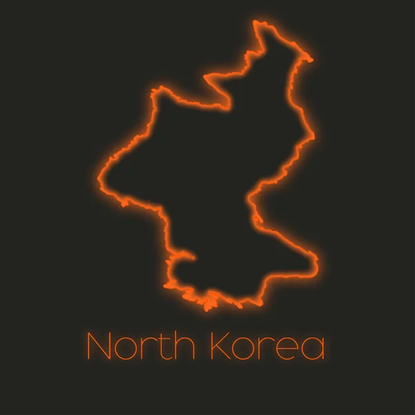 Een Neon Schets Van Noord Korea — Stockfoto