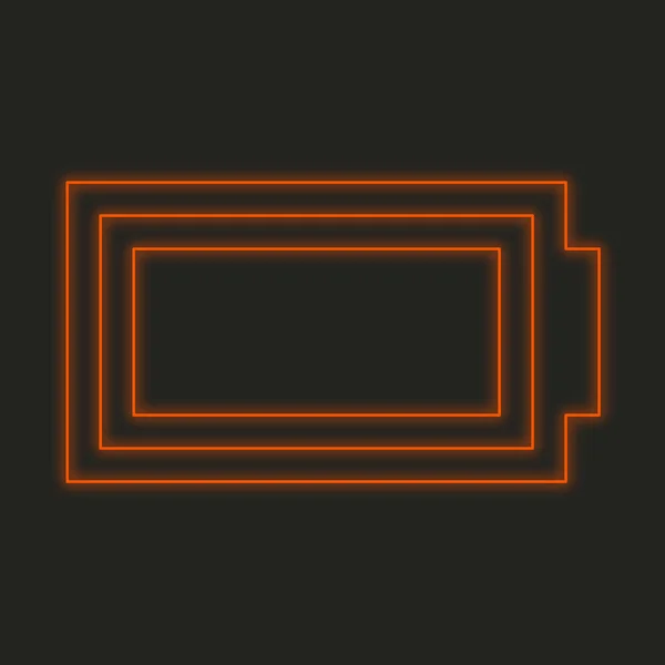 Neon Ikon Isolerad Svart Bakgrund Batteri — Stockfoto