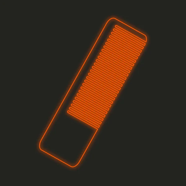Ein Neon Symbol Isoliert Auf Schwarzem Hintergrund Haarbürste — Stockfoto