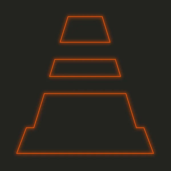 Neon Icon Isolated Black Background Traffic Cone — Stock Photo, Image