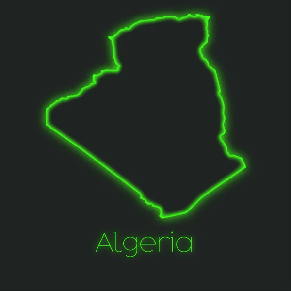 Een Neon Schets Van Algerije — Stockfoto