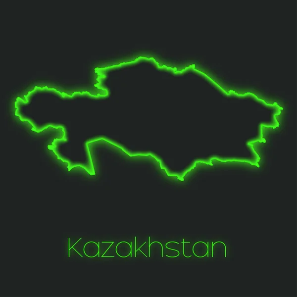 Neon Outline Kazakhstan — Stock Photo, Image