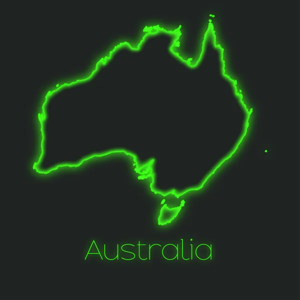 Ein Neonfarbener Umriss Australiens — Stockfoto