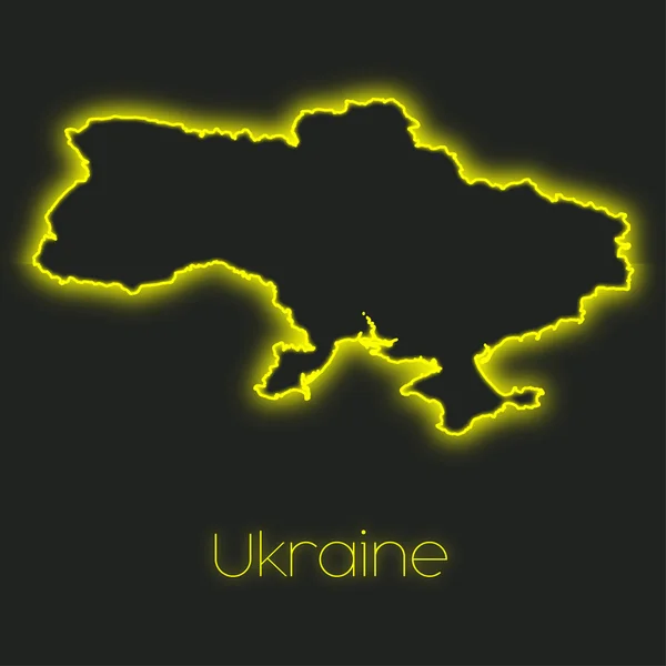 Neon Obrys Ukrajiny — Stock fotografie