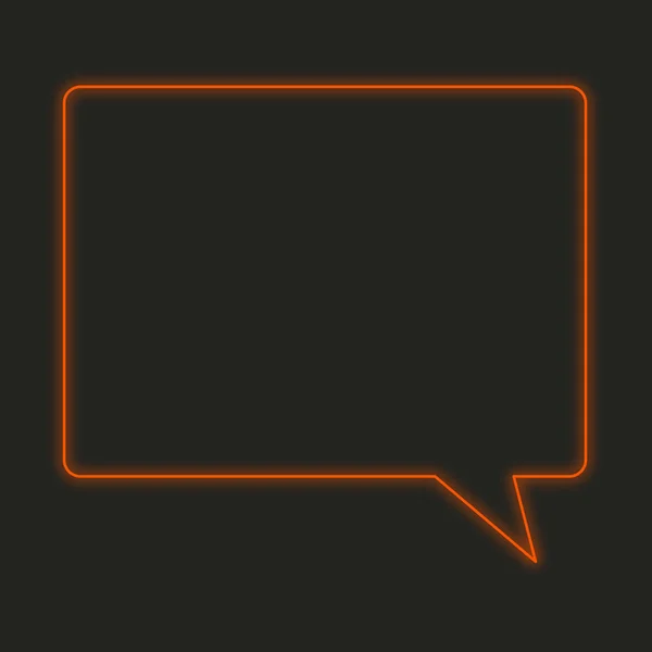 Neon Icon Isolated Black Background Speech Bubble Square — Stock Photo, Image