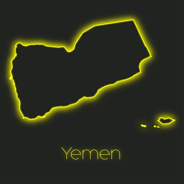 Uno Schema Neon Dello Yemen — Foto Stock