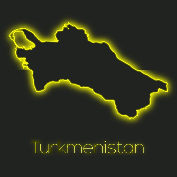 Neon Outline Turkmenistan — Stock Photo, Image