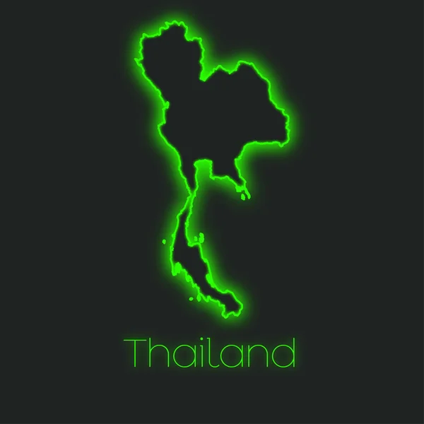 Неоновая Очертания Таиланда — стоковое фото