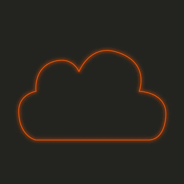 Neon Ikona Izolovaných Černém Pozadí Cloud — Stock fotografie