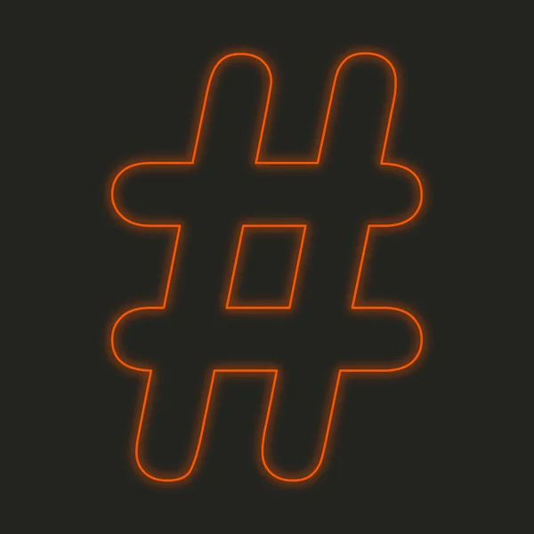 A Neon Icon Isolated on a Black Background - Hashtag