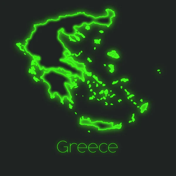 Ένα Περίγραμμα Νέον Της Ελλάδας — Φωτογραφία Αρχείου