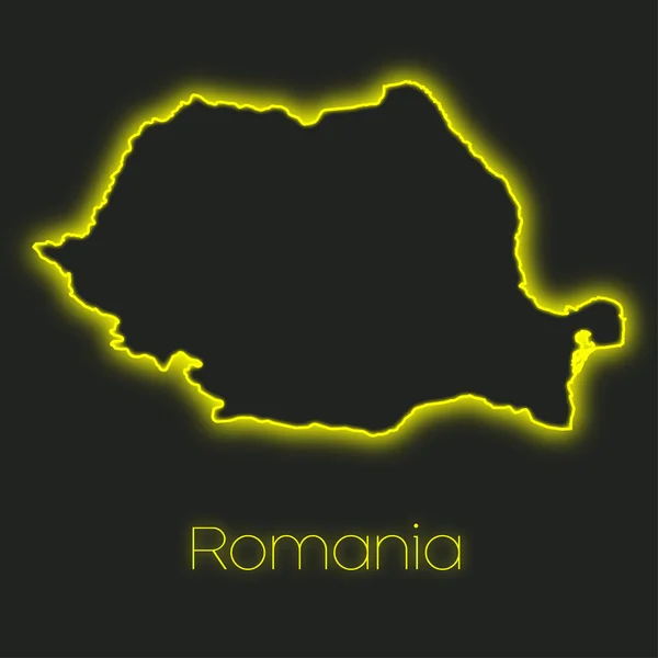 Neon Outline Romania — Stock Photo, Image