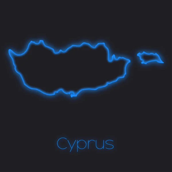 Een Neon Schets Van Cyprus — Stockfoto