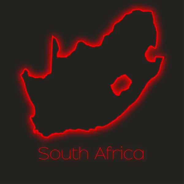 Neon Obrys Jižní Afriky — Stock fotografie