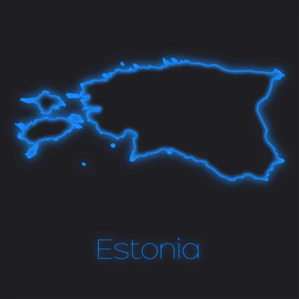Неоновые Очертания Эстонии — стоковое фото