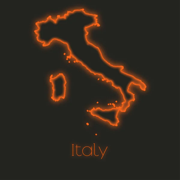 Neon Obrys Itálie — Stock fotografie