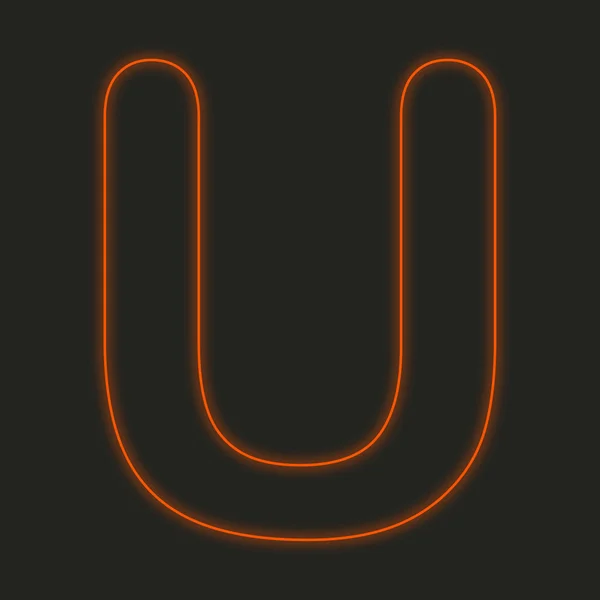 A Neon Icon Isolated on a Black Background - U