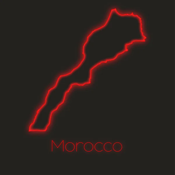 Ein Neonfarbener Umriss Marokkos — Stockfoto