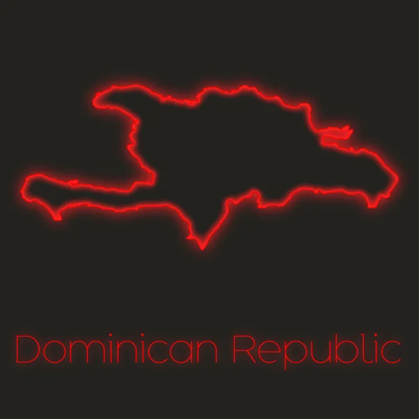 Neon Obrys Dominikánské Republiky — Stock fotografie