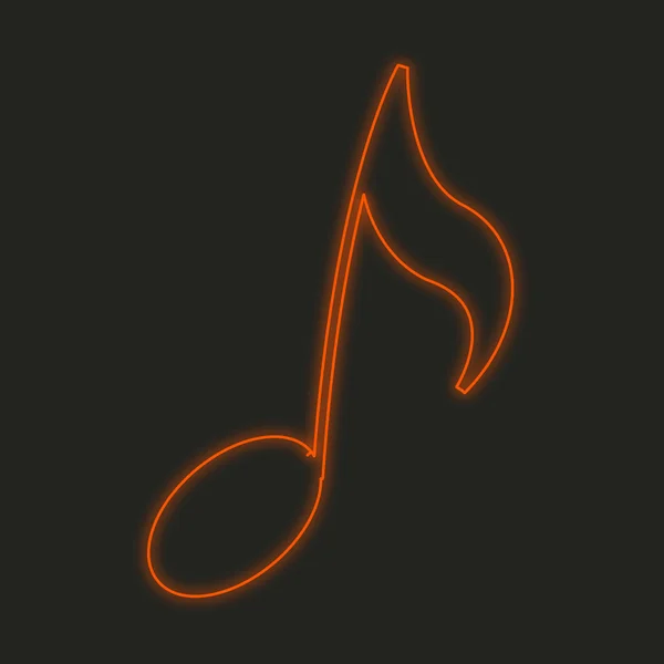 Ein Neon Symbol Isoliert Auf Schwarzem Hintergrund Musikalische Note — Stockfoto