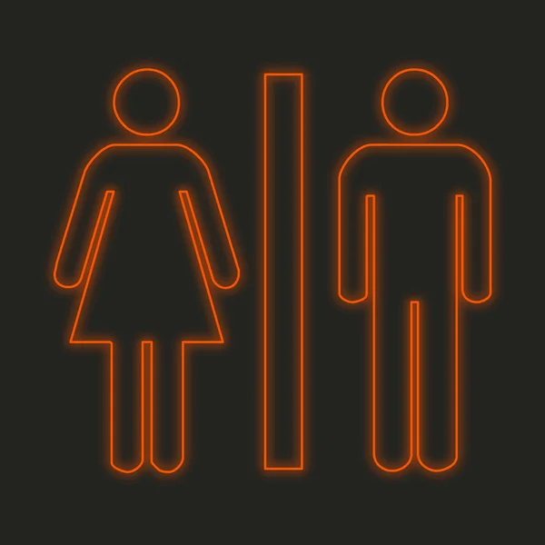 Ein Neon Symbol Isoliert Auf Schwarzem Hintergrund Toilette — Stockfoto