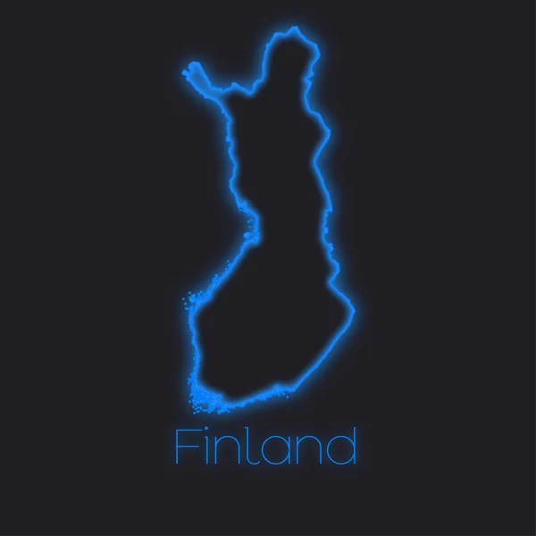 Een Neon Schets Van Finland — Stockfoto