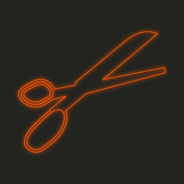 Neon Icon Isolated Black Background Scissors — Stock Photo, Image